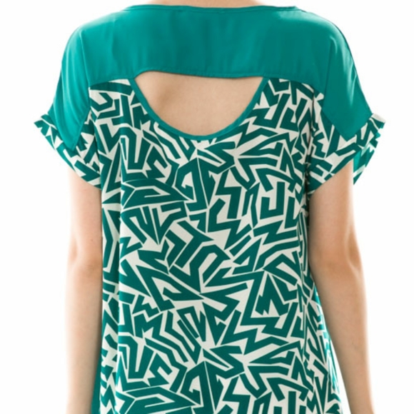 Plus Size Aztec High Low Print Top - Picture 3 of 7